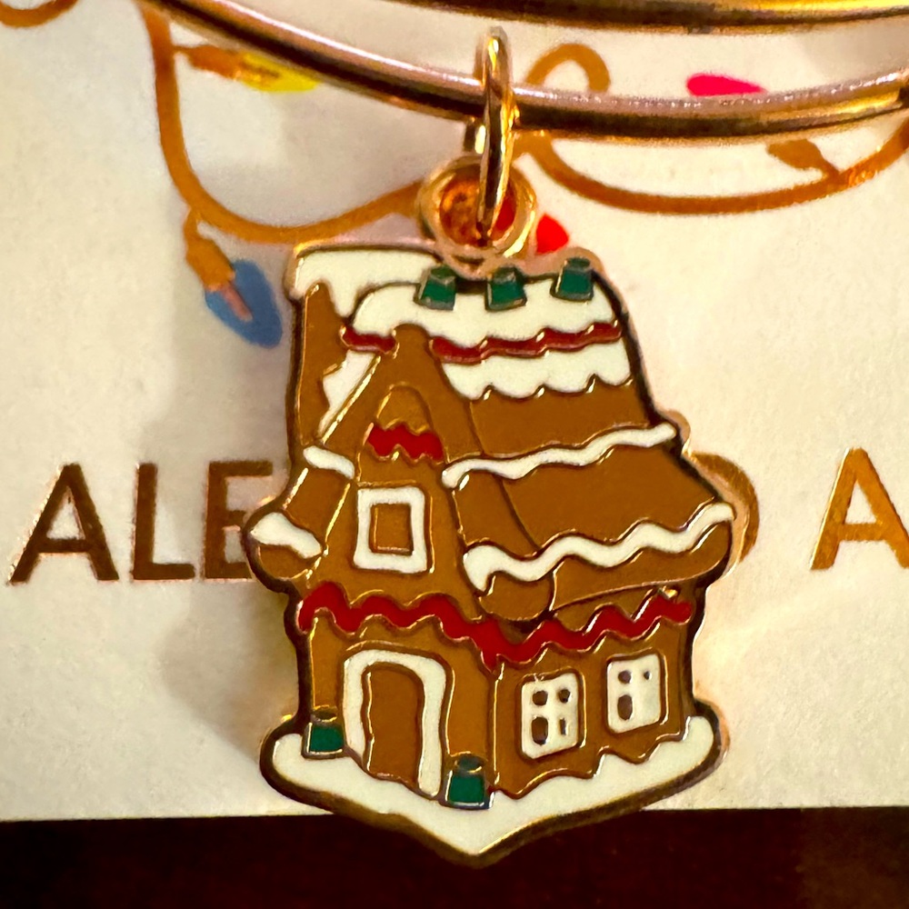 Alex and Ani Gingerbread House Charm Bangle Bracelet